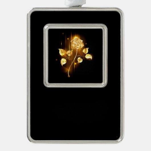 Gouden roos ( goud roos ) verzilverd omlijst ornament (Voorkant)