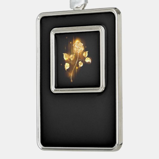 Gouden roos ( goud roos ) verzilverd omlijst ornament (Links)