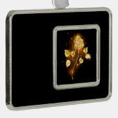 Gouden roos ( goud roos ) verzilverd omlijst ornament (Rechts)