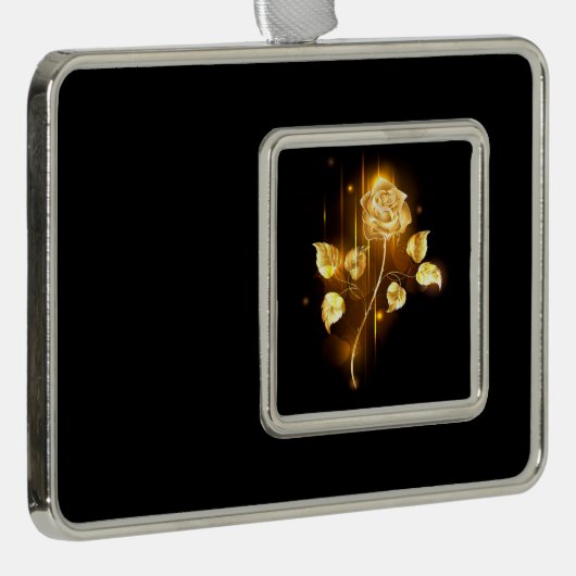 Gouden roos ( goud roos ) verzilverd omlijst ornament (Rechts)