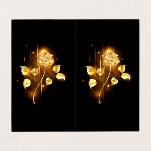 Gouden roos ( goud roos ) visitekaartje (Buitenkant ongevouwen)