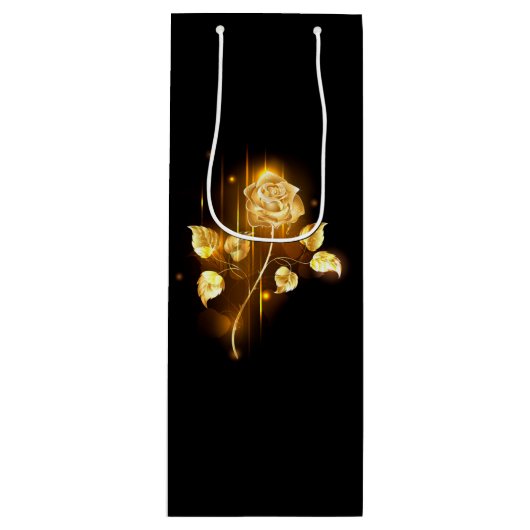 Gouden roos ( goud roos ) wijn cadeautas (Voorkant)