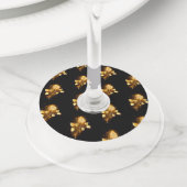 Gouden roos ( goud roos ) wijnglaslabel (Dichtbij)