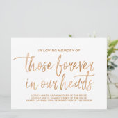 Gouden Roos Herdenkingsbord | Stijlvolle Letters Aankondiging (Staand voorkant)