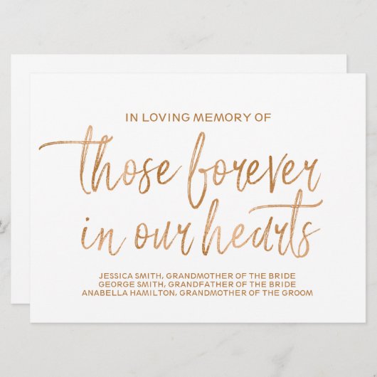 Gouden Roos Herdenkingsbord | Stijlvolle Letters Aankondiging (Voorkant / Achterkant)