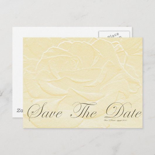 Gouden Roos in reliëf Bewaar de datum Aankondigingskaart (Voorkant / Achterkant)