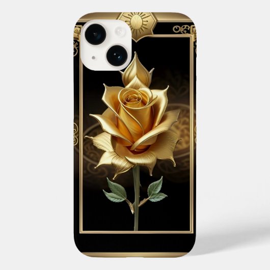 Gouden Roos Kunstwerk met Elegant Framing Case-Mate iPhone Case (Achterkant)