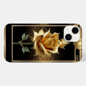 Gouden Roos Kunstwerk met Elegante Lijst Case-Mate iPhone Case (Achterkant (horizontaal))