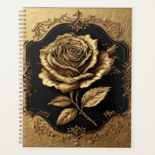 Gouden Roos Kunstwerk met Sierlijk Decoratie-eleme Planner