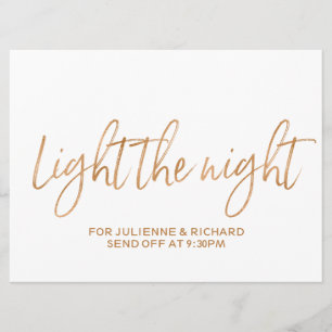 Gouden Roos "Light the Night" Fonkelend Lichtbord Kaart