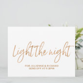 Gouden Roos "Light the Night" Fonkelend Lichtrecla Kaart (Staand voorkant)