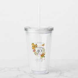 Gouden Roos Lint 40e Verjaardag Acryl Drinkbeker
