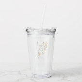 Gouden Roos Lint 40e Verjaardag Acryl Drinkbeker (Achterkant)