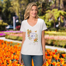 Gouden Roos Lint 40e Verjaardag T-shirt