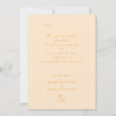Gouden Roos Lint Monogram Foto Bruiloft Bedankt (Achterkant)