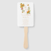 Gouden Roos Lint Monogram Huwelijk Handwaaier (Voorkant)