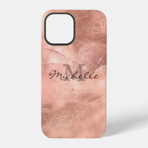 Gouden Roos Marmer - Elegant Monogram iPhone 12 Pro Hoesje