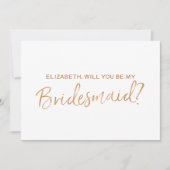 Gouden Roos met de tekst "Will you be my bridesmai Kaart (Voorkant)