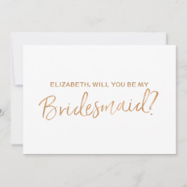 Gouden Roos met de tekst "Will you be my bridesmai Kaart