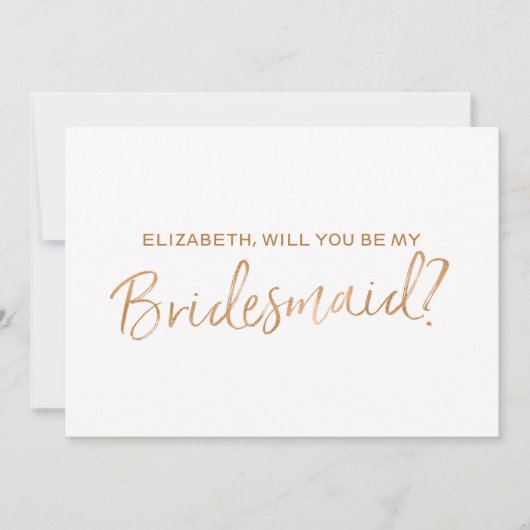 Gouden Roos met de tekst "Will you be my bridesmai Kaart (Voorkant)