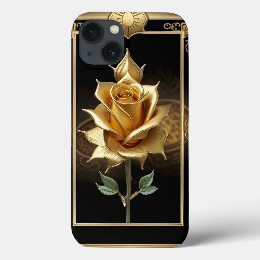 Gouden Roos met elegante  details Case-Mate iPhone Case (Achterkant)