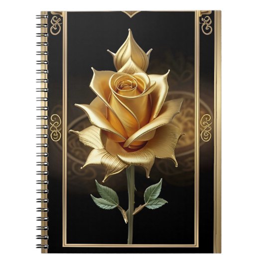 Gouden Roos met elegante details Notitieboek (Voorkant)