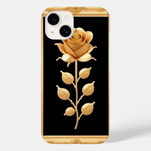 Gouden Roos Met Elegante Sierdetails Case-Mate iPhone Case (Achterkant)