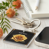 Gouden Roos met Gloeiende Randen Sleutelhanger (Voorkant Rechts)