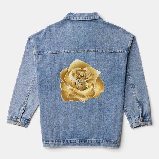 Gouden roos met logo denim jacket (Achterkant)