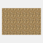 Gouden Roos met reliëf en sierpatroon van blad Inpakpapier Vel (Voorkant)