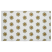 GOUDEN ROOS MET ROOD ROBIJNROOD, wit Stof (Fat Quarter)