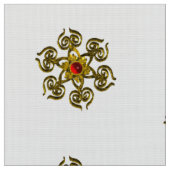 GOUDEN ROOS MET ROOD ROBIJNROOD, wit Stof (Close Up)