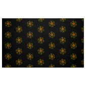 GOUDEN ROOS MET ROOD RUBY Zwart Patroon Stof (Fat Quarter)
