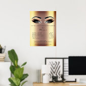 Gouden Roos perzik make-up artiest Eyes Lashes Pri Poster (Thuiskantoor)