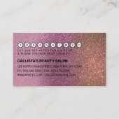 Gouden Roos Roze Drievoudige Glitter Ombre Typogra Klantenkaartje (Achterkant)