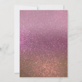 Gouden Roos Roze Drievoudige Glitter Ombre Verjaar Kaart (Achterkant)