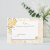 Gouden Roos RSVP Kaartje (Staand voorkant)
