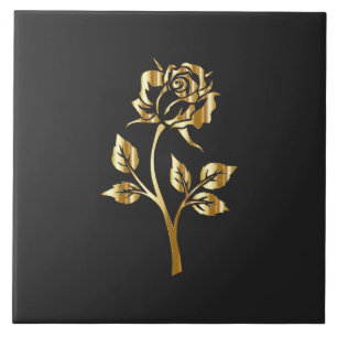 Gouden Roos Silhouet Tegeltje
