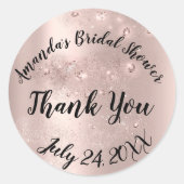 Gouden Roos Spark Dank Je Wel Zoete Bruidsbruiloft Ronde Sticker (Voorkant)