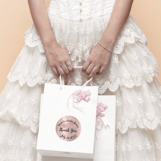 Gouden Roos Spark Dank Je Wel Zoete Bruidsmeisjesf Ronde Sticker