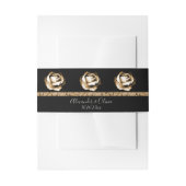 Gouden Roos Uitnodiging Buikband Uitnodigingen Wikkel (Voorkant Voorbeeld)