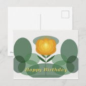 Gouden roos verjaardag briefkaart (Voorkant / Achterkant)