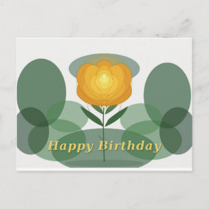 Gouden roos verjaardag briefkaart