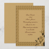 Gouden Roosknoppen Bloemige Trouw Save The Date Kaart (Voorkant / Achterkant)