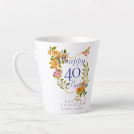 Gouden Rooslint 40e Verjaardag Latte Mok