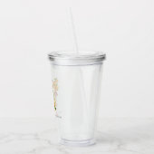 Gouden Rooslint Monogram Bruiloft Acryl Drinkbeker (Links)