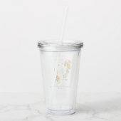 Gouden Rooslint Monogram Bruiloft Acryl Drinkbeker (Achterkant)