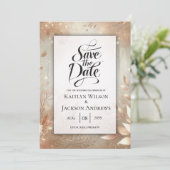 Gouden Rosewood Betoverd Bos Bruiloft Save The Date (Staand voorkant)