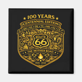 Gouden Route 66 Eeuwfeest 100 Jaar Magneet