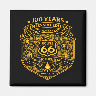 Gouden Route 66 Eeuwfeest 100 Jaar Magneet